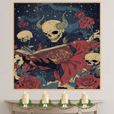 A Devil and the Book of Secrets Witchy Wall Décor for Gothic on Ready to Hang 1.5" Thick Canvas Wrap, Floating Framed Canvas, Flat Rolled Canvas